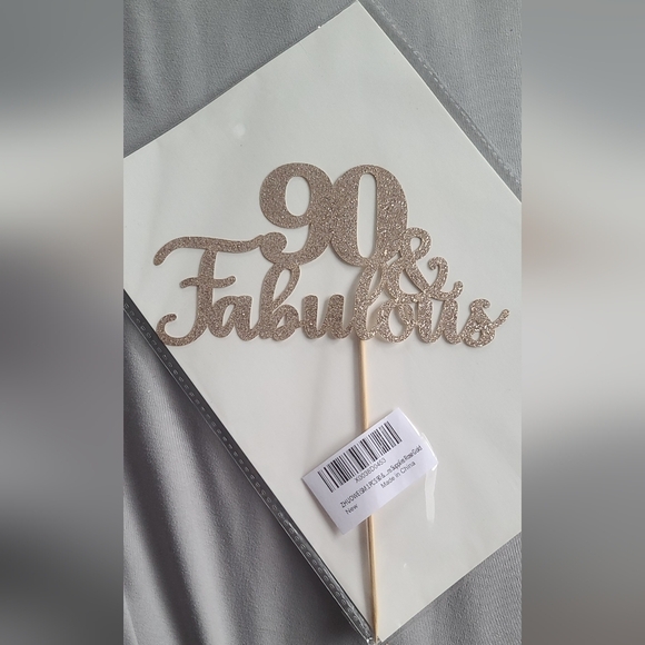 Rose Gold "90 & Fabulous" Cake Topper - Picture 8 of 8